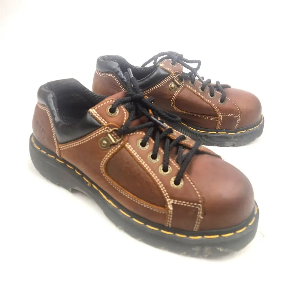 Y2K Dr Martens Industrial Steel Toe Safety Work Shoes Made In England Sz 9 EUC